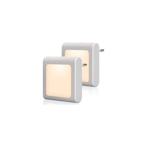 2 veilleuses LED à brancher, lumière chaude réglable, pour chambres d'enfants
