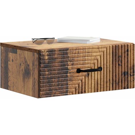 Maison Exclusive - Mobiletto da notte a muro Legno antico 49 x 34,5 x 20 cm