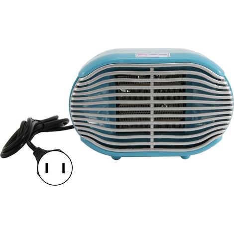 Mini radiateur PTC 800W céramique silencieux pour bureau maison 110-240V bleu prise américaine (1/5)