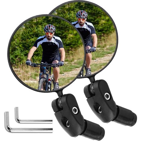Paar konvexe Fahrradspiegel aus HD-Sicherheitsglas (1/5)