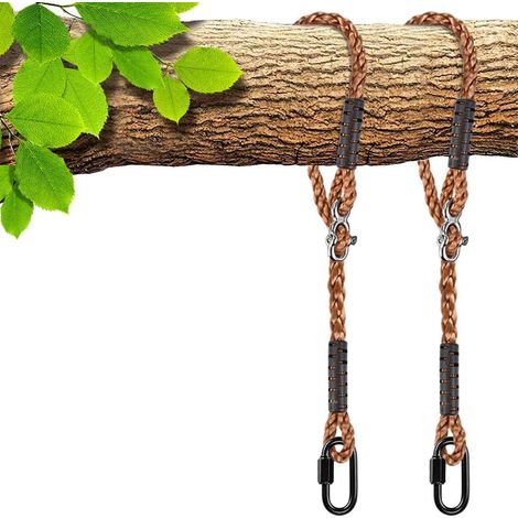 Aufhängeseil für Baumschaukel, 101,6 cm – verstellbar, mit Edelstahlschnalle – für Schaukel, Hängematte und Hängesessel – Beige (1/5)