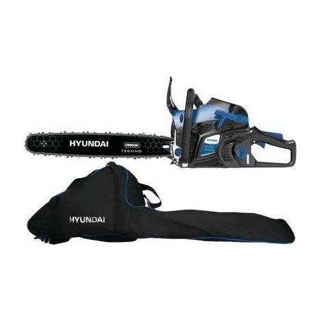 Hyundai – Tronçonneuse thermique 2 temps 2,0Kw – Longueur guide 76cm – Système anti-vibration – Pour bois dur et teck