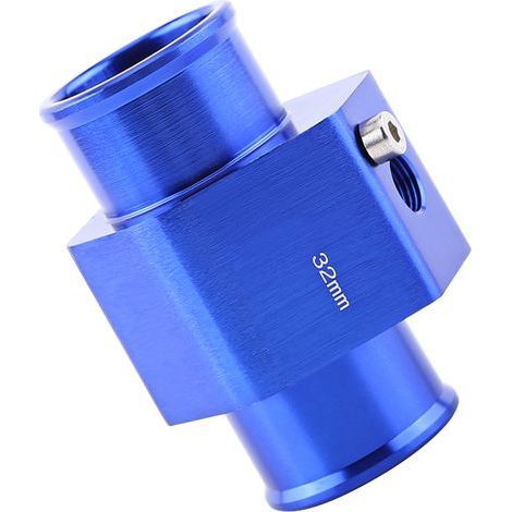 Universeller blauer 32-mm-Adapter für Wassertemperatursensor, Kfz-Kühlmittelschlauch-Metallanschluss, Thermosondendichtung, Ersatzteil. (1/5)