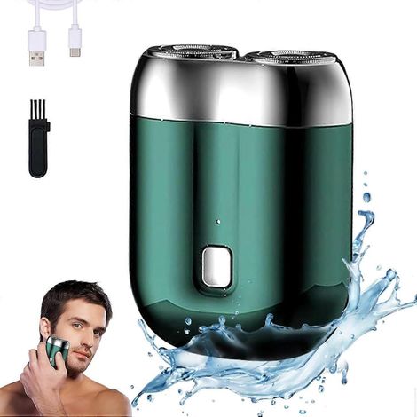 Rasoir électrique pour hommes, Nouveaux mini rasoirs électriques pour hommes 2025, Rasoir électrique compact rechargeable et étanche, Double (1/5)