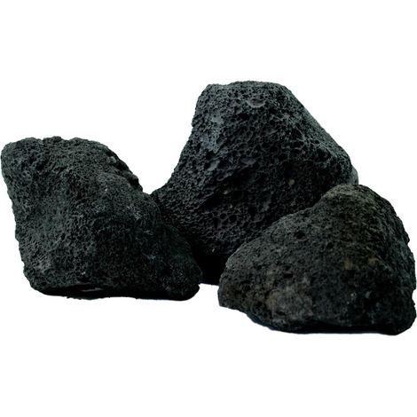 Schwarze Vulkanlava für Aquariensteine, 1 kg