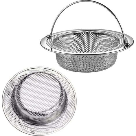 Filtre évier Cuisine,2 Pcs Filtre à évier avec Poignée en Acier Inoxydable,Grille Evier Cuisine,Bouchon Evier Cuisine,pour évier de Cuisine/Salle de Bain Filtre AntiObstruction (11 cm Diamètre) (1/5)