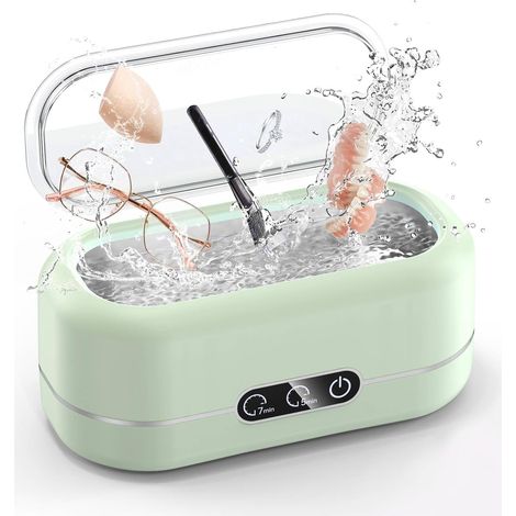 Nettoyeur Ultrasons, Bac a Ultrason 350 ML, 48000HZ Nettoyeur Lunettes, Professionnel Nettoyeur Ultrason Bijoux,Ultrasonic Cleaner pour Lunettes, Appareil de Argent, Lunettes, Montres, Anneaux (1/5)