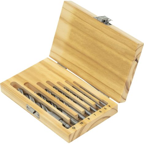 STIER Holzbohrer-Set, 7-teilig, Größen von 4-12 mm, optimal für präzises Bohren in diversen Holzarten, robuste und effiziente Konstruktion, lange Lebensdauer (1/5)