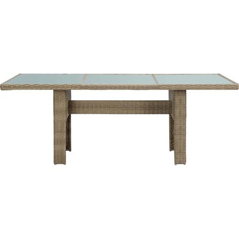 Maison Exclusive - Garten-Esstisch Braun 200x100x74 cm Glas und P (1/5)
