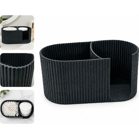1 Pièce Boîte de Rangement à Deux Cases en PLA, 14.6×6.1 cm, Boîte à Coton et Cosmétiques (1/5)