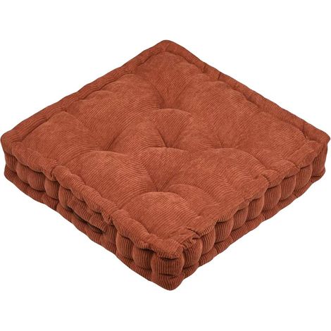 Épais coussin de sol en velours côtelé Dandy terracotta (1/3)