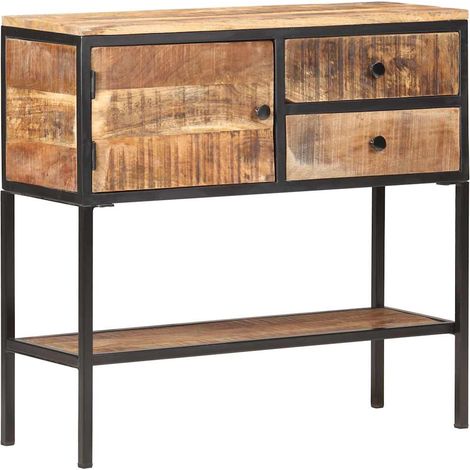 Aparador de madera de mango rugosa 85x30x80 cm vidaXL (1/5)