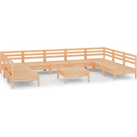 Set di mobili da giardino mobili da esterno 10 pezzi legno di pino massiccio 020015212