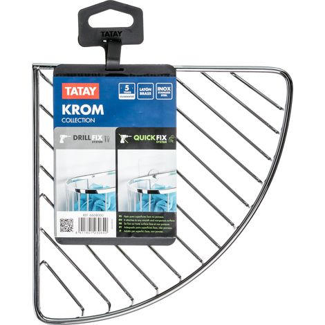 Étagère Salle de Bain sans Perçage Laiton, Supporte 5 kg, Modèle Krom (1/2)
