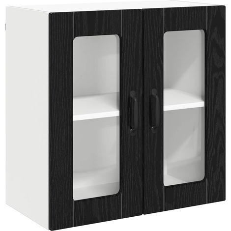Maison Exclusive - Mobile in vetro da parete LUCCA Rovere Nero 60 x 31 x 60 cm