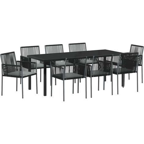 Maison Exclusive - Set da Pranzo per Giardino 9 pcs Nero Rattan in PE