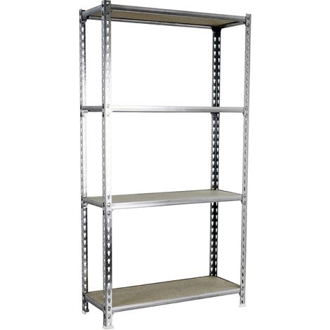 SimonRack Scaffale Portaoggetti, 1500x1200x500 mm, 4 Ripiani in Legno, Portata 200 kg per Ripiano, Scaffale da Garage, Zincato/Legno – Maderclick (1/3)