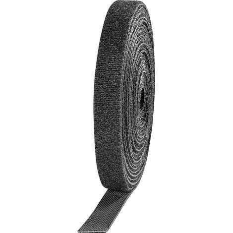 TOOLCRAFT KL10X3000C Nastro a strappo per raggruppare Lato morbido e lato rigido (L x L) 3000 mm x 10 mm Nero 4 pz. (1/5)
