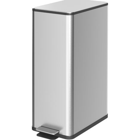 Poubelle à pédale 20L en acier inoxydable avec couvercle et seau intérieur, 21,5 x 37,2 x 57 cm (1/5)