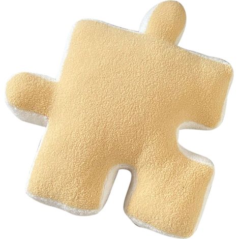 Coussin décoratif en peluche ultra douce, forme puzzle spéciale pour canapé, lit, fenêtre, décoration intérieure, jaune (1/5)