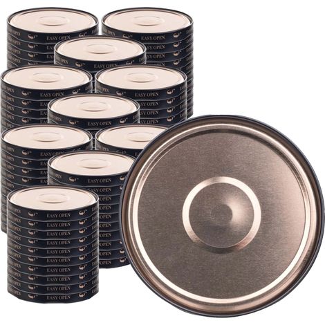 Tapas metálicas para tarros, compatibles con tarros de 66 mm, tapón de rosca, color negro. (1/5)