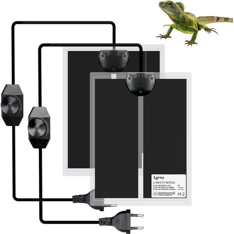 Tapis Chauffant pour Terrarium 2 pièces Tapis Chauffant pour Aquarium Vivarium Imperméable Contrôleur de Température pour Reptiles Lézards Geckos Serpents Tortues Araignées (2 pièces-7W) (1/5)