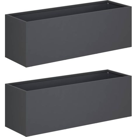 Macetero de Jardín 2 uds. Gris antracita 60 x 20 x 20 cm vidaXL (1/5)