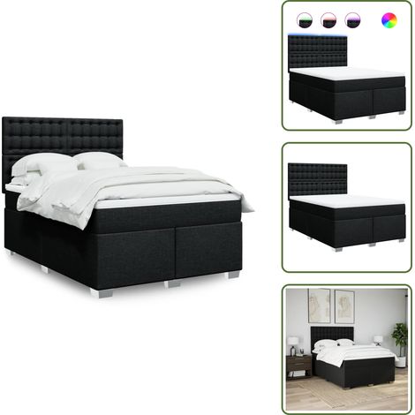 Boxspringbett mit Matratze Schwarz 140x200 cm Stoff - Boxspringbett - Boxspringbetten - Bett - Betten (1/5)