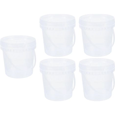 Seaux à glace de qualité alimentaire compatibles avec le rangement, lot de 5 seaux transparents réutilisables en plastique (1/5)