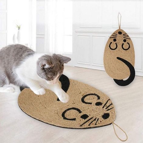 Tappetino tiragraffi, tavoletta e amaca per gatti in sisal naturale, da posizionare sul pavimento. Protegge mobili e tappeti. Ideale per gatti da appartamento. (1/5)