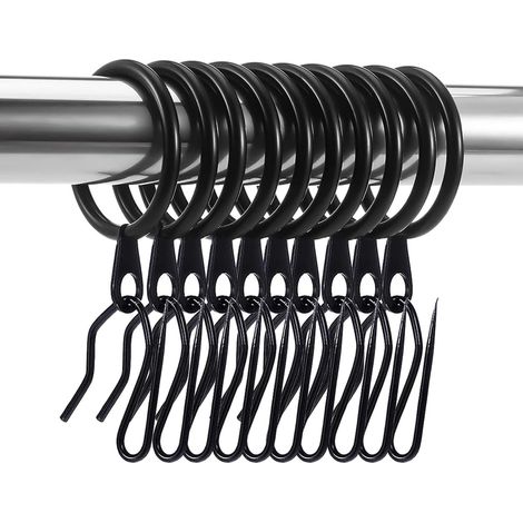 Anneaux Pour Rideaux - Anneaux Métalliques 30 mm + Pinces À Rideaux 25 x 20 mm - Pour Rideaux Fenêtre Porte Douche - Lot de 60 + 60 (1/5)