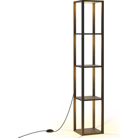 COSTWAY Floor Lamp with Shelves 4-Tier Freestanding Display Rack