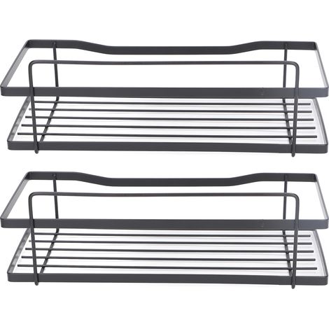 Seifenschale fürs Badezimmer ohne Bohren (schwarz, 2er-Set)