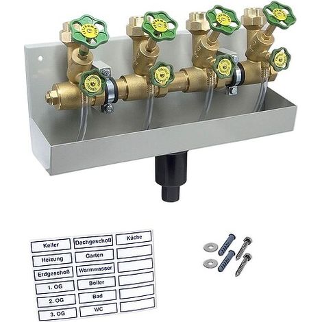 Kompakt-Wasserverteiler, Zulauf 1 1/4'' mit 4 Abgängen (1/2)