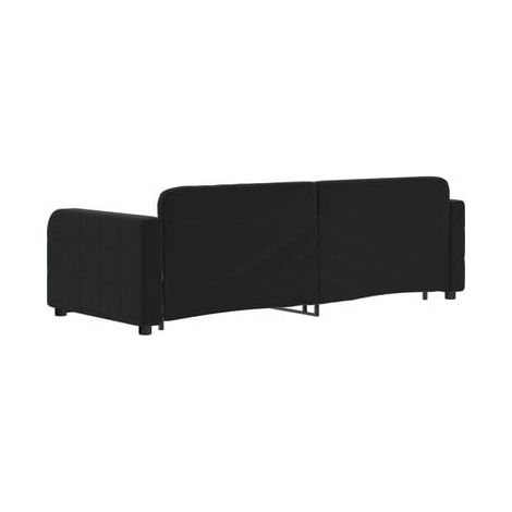 Lit avec tiroirs et méridienne avec tiroirs (matelas vendu séparément), noir, 80 × 200 cm, rangement pratique intégré, meuble de chambre, design contemporain, montage facile (1/5)