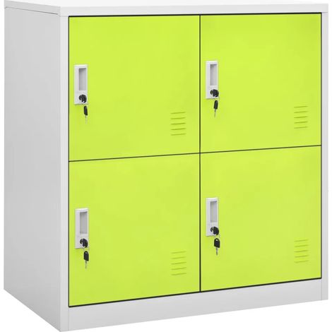 Set di 2 armadietti spogliatoio moderni con serrature 90 x 45 x 92,5 cm in acciaio grigio chiaro 020055151