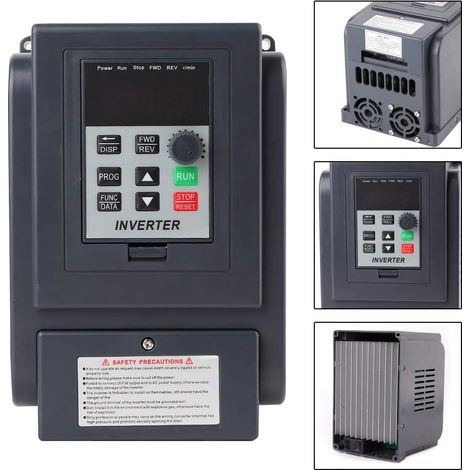 SJLERST Onduleur VFD, convertisseur de fréquence VFD 1,5 kW monophasé 220VAC entrée triphasé 380VAC sortie convertisseur de fréquence convertisseur convertisseur moteur (1/5)