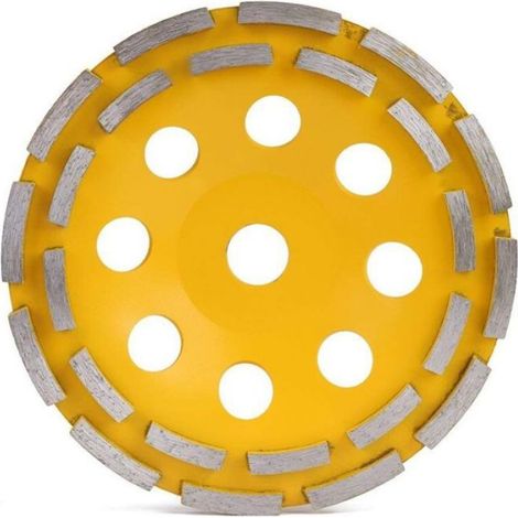Disque De Meulage Diamant - 180 mm - Pour Meuleuse D'angle - Double Rangée - Béton Pierre Asphalte Céramique - 1 Pièce