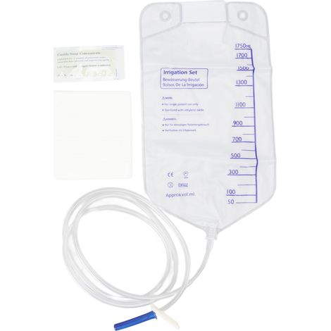 Kit lavage colique 1750ml, sac lavement jetable pour nettoyage colon à domicile, café ou lait, irrigation intestinale (1/5)