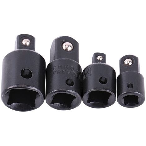 Embout Clé 1/4" 3/8" 1/2", Adaptateur Clé à Choc, 4pcs Douille Réducteur Embout Pour Clé à Douille, Convertisseur De Pilote De Douille Pour Conversions De Tournevis à Chocs Clés à Cliquet D'ex (1/5)
