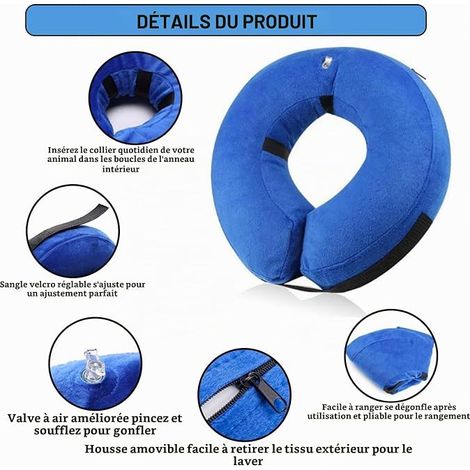 Collerette Chien, Collier Lune, Récupération Pour Chien et Chat (Bleu, L) (1/4)