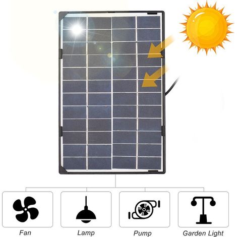 Zoternen – 6W 12V Solarpanel – IP65 wasserdichtes polykristallines Silizium – Faltbarer Ständer mit 3m Kabel – Für Notbeleuchtung und elektrische Ventilatoren (1/5)