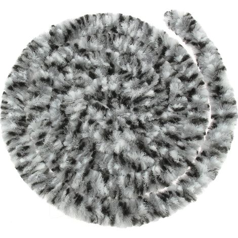 Rideaux De Porte Chenille Tricolore Noir / Blanc / Gris 56 X 185 Cm - Incasa