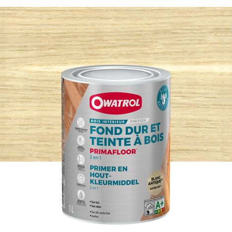 Owatrol-PRIMAFLOOR®-Fond dur + teinte à bois en phase aqueuse-Blanc Antique (owp3) 1 litre (1/3)
