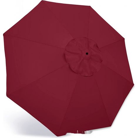 Ersatz-Markisenstoffdach für den Außenbereich mit 8 Rippen für Garten, Terrasse, Hof, Strand, Pool, Markt (nur Markise), Rot, Durchmesser: 300 cm (1/4)