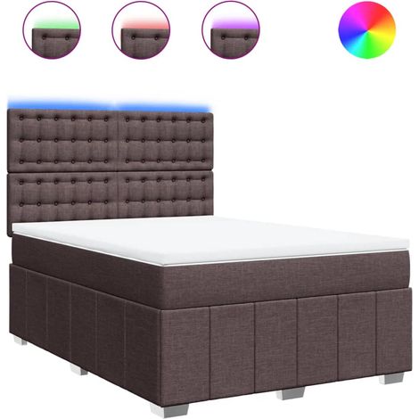 Sommier à lattes de lit avec matelas Marron foncé 160x200 cm vidaXL (1/5)