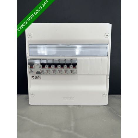 Legrand – Tableau électrique 1 rangée 13 modules – Différentiel 63A type A – Disjoncteurs 10A, 16A, 20A, 32A – Pré-câblé – ID63A
