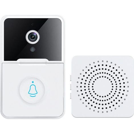 Sonnette vidéo sans fil X3pro, intelligente, micro audio, blanche (1/4)