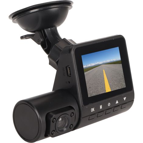 Enregistreur vidéo panoramique synchrone HD 2 pouces pour voiture, 3 voies, avant et arrière, objectif étanche, noir (1/5)