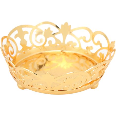 Plateau à bonbons doré style nordique en alliage de zinc doré, idéal pour les bonbons, les amuse-gueules, les assaisonnements et les fruits. Décoration de table pour bar, maison ou fête. (1/5)